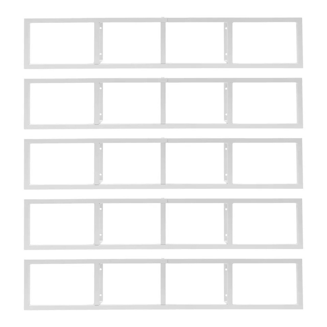 5 PCS Wall Mount Media Storage Rack CD DVD Organizer Metal Floating Shelf White